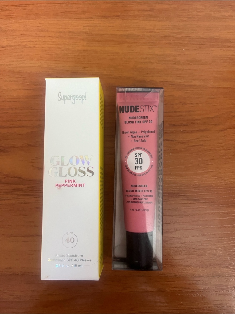 Bundle: NUDESTIX Nudescreen Blush Tint SPF 30 + Supergoop Glow Gloss SPF 40